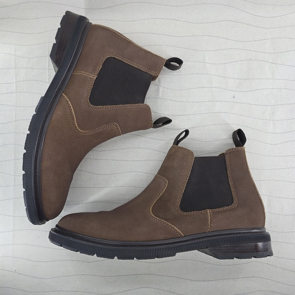 Clarks Mens Burchill Up Brown Leather Pull On Boots Shoes 261794027110 Size 12